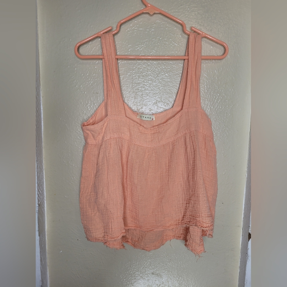 Stark x top orange Sleeveless large women's Cropped anthropologie